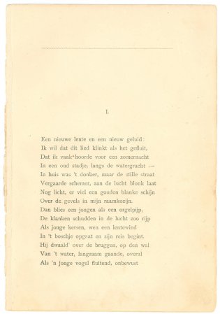 Begin van het gedicht Mei in de eerste druk (1889)