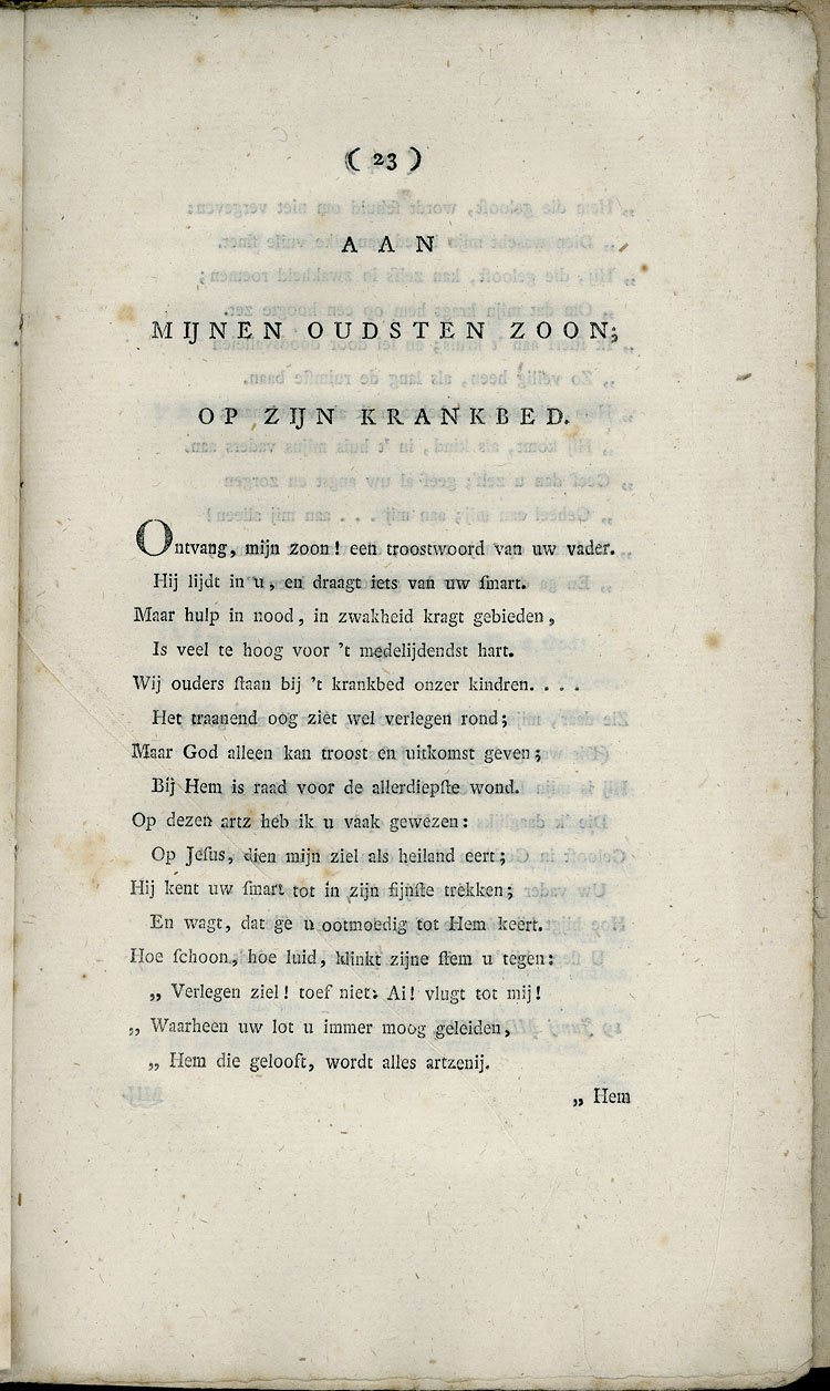 Pagina uit 'Ter gedachtenis' (1800)