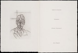 Titelpagina en frontispice: portret van André du Bouchet door Alberto Giacometti 