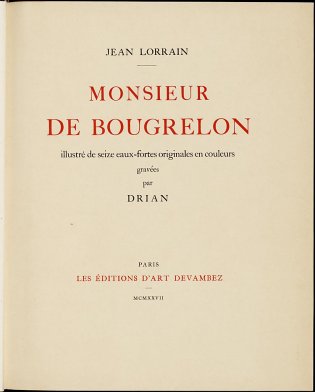 Monsieur de Bougrelon, vooromslag