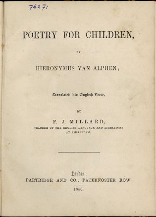 Titelpagina van 'Poetry for children'